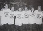 The Minneota Vikings football cheerleaders posed during the final regular season game on Oct. 17, 2000 against Fulda. Left to right: Heidi Gillund, Abbie Yeo, Vicki Wallen, Sheila Haugen, Angie Bottelberghe and Abigail Koppien.