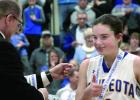 Morgan Kockelman with a Thumps Up after getting her third place ribbon.
