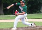 Danny Hennen delivers a pitch to a Clinton batter on Friday night. Hennen gave up one earned run over eight innings to earn the win. 