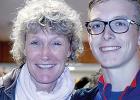 Former foreign exchange student Stephannie Lefert (left) met and talked with Wouter Janus. They found out they live 16 minutes apart in the Netherlands. 