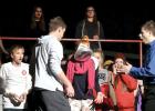 The rest of the cast looked shocked when Nolan Boerboom delivered a pie in the face of Natalie Bot.