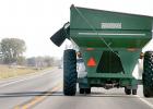 Drivers are asked to use extreme caution when they come upon moving farm equipment. 