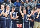 RTR players erupted from the bench during the state tournament. Coach Ted Kern rubbed his chin as he watched the action. 