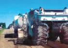 This reclaimer was used to give the roads in Lyon County additional strength. 