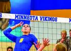 Minneota’s Natalee Rolbiecki took aim for one of her kills against Canby’s Charlotte Wright. 