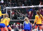 Abby Rost helped lead the charge at the net.