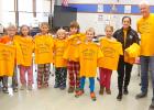 Third and fourth grade students in Mrs. Evjen’s class at St. Edward School showed off the shirts they received. Left to right: William Jones, Eleanore Jones, Violet Vlaminck, Kylie Slatko, Colton DeRoode, Teddy Thomsen, Jules Gossen, Dr. Alex Lentz, Kevin Anundson. 