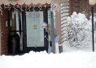 Here the snow was shoveled off the sidewalk at the Minneota Manor. 