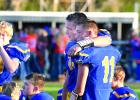 Photo for the Mascot by Brian Jeremiason. Logan Sussner and Joseph Rybinski consoled each other after losing to Canby 13-0 in the Section 5A Semifinals Saturday.