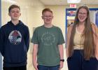 Left to right: Noah Harms, Wyatt Pohlen and Cora Fischer.