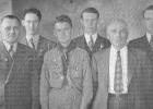 Four members of the Williams P. Tillemans family attained the rank of Eagle Scout. Shown in this 1942 photo is, left to right: Scout Master Dr. C.E. Eastwold, Francis Tillemans, Lawrence Tillemans, Bernard Tillemans, William Tilleman, and Phil Tillemans. Phil received his Eagle Scout award in 1930, Francis in 1932, Bernard in 1936 and Lawrence in 1942. 