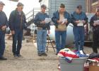  Local veterans held a private flag disposal ceremony prior to the burning of unserviceable U.S. flags outside the Legion building on Saturday. Left to right: Gene Fodness, Leon Kack, Bruce Novotny, Harold Desmet, Gary Buysse and Ed Lozinski.