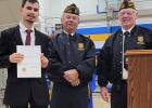 Carson Becker, left, was the first-place winner of the Voice of Democracy contest.