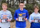 Left to right: Zach Ourada, Blake Stoks and Blake Giese all received awards for their efforts on the Canby/Minneota boys cross country team. 